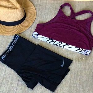 2 piece workout lot - NIKE dry fit capris MAE bra